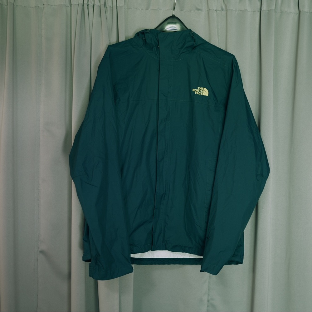 Men’s Large North Face Jacket Green/Teal w/ hood